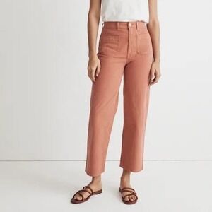 Madewell Emmett 2.0 Wide Leg Cropped Pants Utility Pockets Women Size 29 Petite
